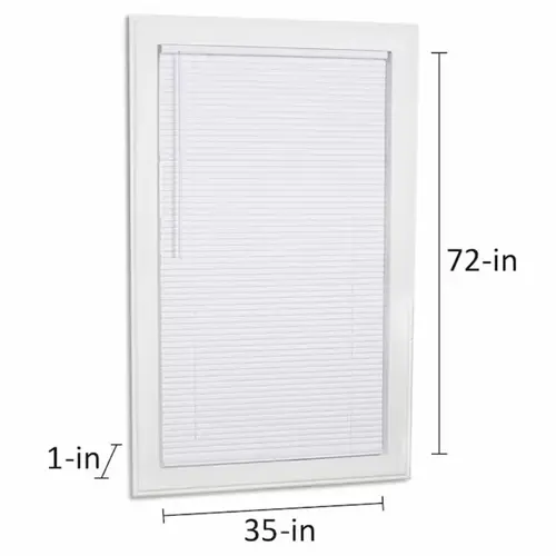 Project Source Cordless 1-in White Room Darkening Mini-Blind 35-in x 72-in Project Source Cordless 1-in White Room Darkening Mini-Blind 35-in x 72-in