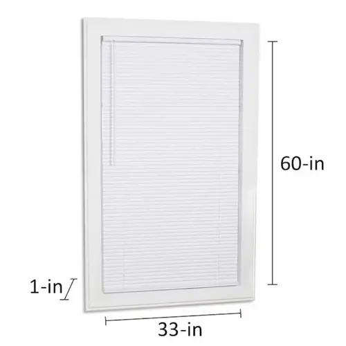 Project Source Cordless 1-in White Room Darkening Mini-Blind 33-in x 60-in Project Source Cordless 1-in White Room Darkening Mini-Blind 33-in x 60-in
