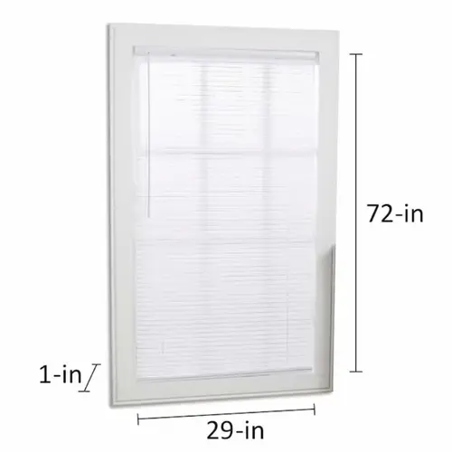 Project Source Cordless 1-in White Vinyl Light Filtering Mini-Blind 29-in x 72-in Project Source Cordless 1-in White Vinyl Light Filtering Mini-Blind 29-in x 72-in