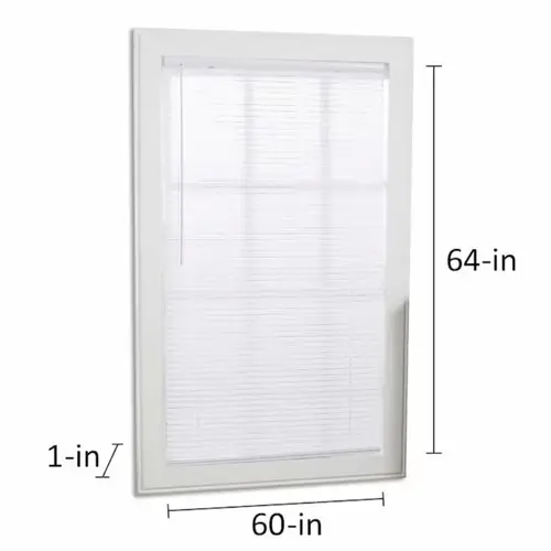Project Source Cordless 1-in White Vinyl Light Filtering Mini-Blind 60-in x 64-in Project Source Cordless 1-in White Vinyl Light Filtering Mini-Blind 60-in x 64-in