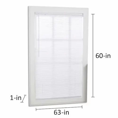 Project Source Cordless 1-in White Vinyl Light Filtering Mini-Blind 63-in x 60-in Project Source Cordless 1-in White Vinyl Light Filtering Mini-Blind 63-in x 60-in