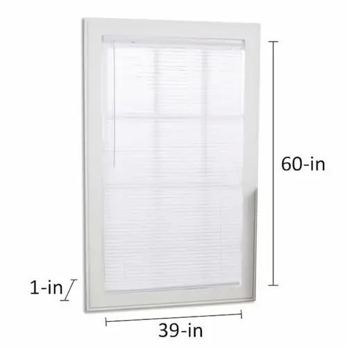 Project Source Cordless 1-in White Vinyl Light Filtering Mini-Blind 39-in x 60-in Project Source Cordless 1-in White Vinyl Light Filtering Mini-Blind 39-in x 60-in