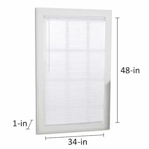 Project Source Cordless 1-in White Vinyl Light Filtering Mini-Blind 34-in x 48-in Project Source Cordless 1-in White Vinyl Light Filtering Mini-Blind 34-in x 48-in