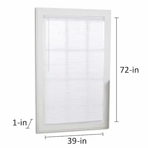 Project Source Cordless 1-in White Vinyl Light Filtering Mini-Blind 39-in x 72-in Project Source Cordless 1-in White Vinyl Light Filtering Mini-Blind 39-in x 72-in