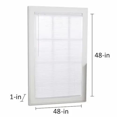 Project Source Cordless 1-in White Vinyl Light Filtering Mini-Blind 48-in x 48-in Project Source Cordless 1-in White Vinyl Light Filtering Mini-Blind 48-in x 48-in