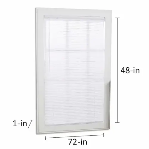 Project Source Cordless 1-in White Vinyl Light Filtering Mini-Blind 72-in x 48-in Project Source Cordless 1-in White Vinyl Light Filtering Mini-Blind 72-in x 48-in