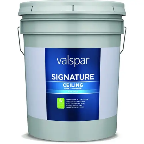 Valspar Signature Flat Ultra White Tintable Latex Interior Paint + Primer, 5-Gallon Valspar Signature Flat Ultra White Tintable Latex Interior Paint + Primer, 5-Gallon