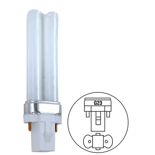 9W Twin CFL Bulb G23 Base 2700K - pack of 10 9W Twin CFL Bulb G23 Base 2700K - pack of 10