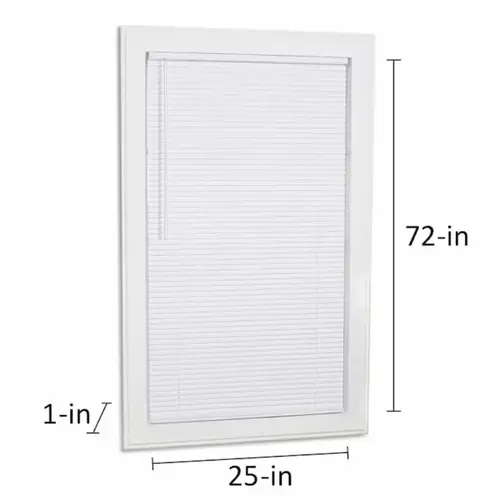Project Source Cordless 1-in White Room Darkening Mini-Blind 25-in x 72-in Project Source Cordless 1-in White Room Darkening Mini-Blind 25-in x 72-in