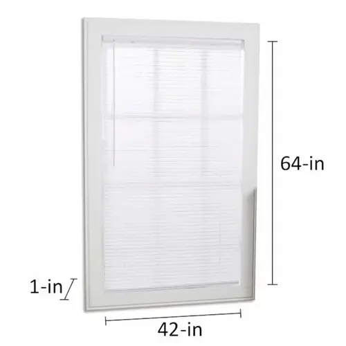 Project Source Cordless 1-in White Vinyl Light Filtering Mini-Blind 42-in x 64-in Project Source Cordless 1-in White Vinyl Light Filtering Mini-Blind 42-in x 64-in
