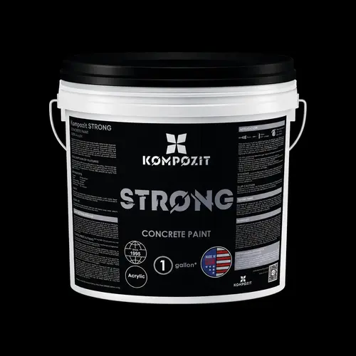 STRONG Concrete Paint, Interior and Exterior Surfaces, 1 Gallon Size, Charcoal Gray Finish STRONG Concrete Paint, Interior and Exterior Surfaces, 1 Gallon Size, Charcoal Gray Finish