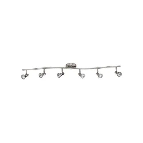Bright Satin Nickel Wave Track Light 44" 6-Light Bright Satin Nickel Wave Track Light 44" 6-Light