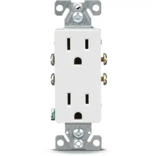 Eaton 15A 125V Tamper-Resistant White Decorator Outlet Eaton 15A 125V Tamper-Resistant White Decorator Outlet