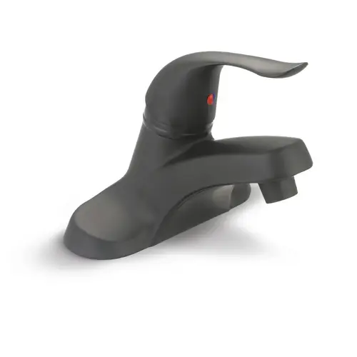 Single-Flare Lever Lavatory Faucet with Brass Pop-Up, Matte Black Single-Flare Lever Lavatory Faucet with Brass Pop-Up, Matte Black