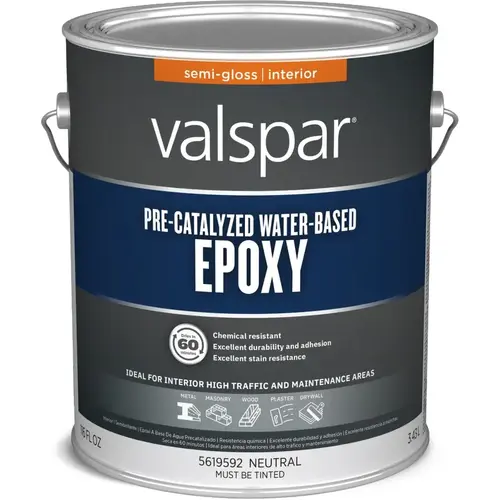Valspar Pre-Catalyzed Epoxy Semi-Gloss Neutral Water-Based Interior Paint, 1-Gallon Valspar Pre-Catalyzed Epoxy Semi-Gloss Neutral Water-Based Interior Paint, 1-Gallon