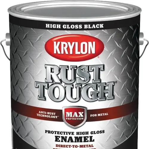 Krylon Rust Tough Gloss Black Direct-to-Metal Interior/Exterior Oil-Based Industrial Enamel Paint, 1-Gallon Krylon Rust Tough Gloss Black Direct-to-Metal Interior/Exterior Oil-Based Industrial Enamel Paint, 1-Gallon