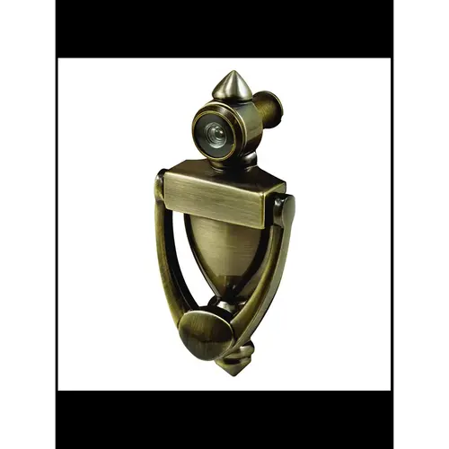 Door Knocker 5-1/2" with 180 degree Viewer Antique Brass Door Knocker 5-1/2" with 180 degree Viewer Antique Brass