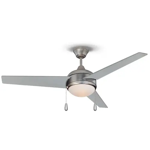 52" 3-Blade Ceiling Fan with LED Light Kit Satin Nickel Chrome blades 52" 3-Blade Ceiling Fan with LED Light Kit Satin Nickel Chrome blades