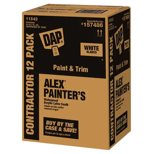Dap ALEX Painter s Caulk White 10.1 oz - pack of 12 Dap ALEX Painter s Caulk White 10.1 oz - pack of 12