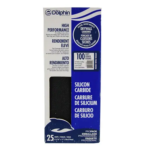 Dolphin Drywall 100 Grit Coarse Sandpaper - pack of 25 Dolphin Drywall 100 Grit Coarse Sandpaper - pack of 25