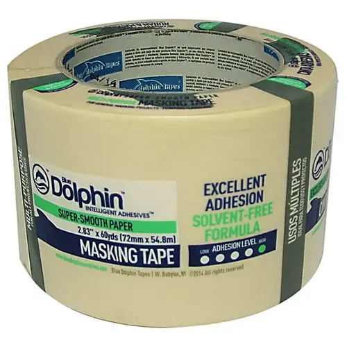 3" X 60YDS Multi-purpose Masking Tape, Solvent-Free Tape, 3 Day Clean & Easy Release 3" X 60YDS Multi-purpose Masking Tape, Solvent-Free Tape, 3 Day Clean & Easy Release