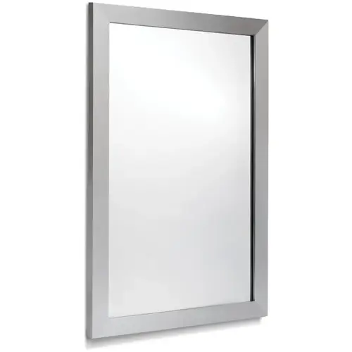 Framed Mirror with Brushed Nickel Frame 24" x 36" Framed Mirror with Brushed Nickel Frame 24" x 36"