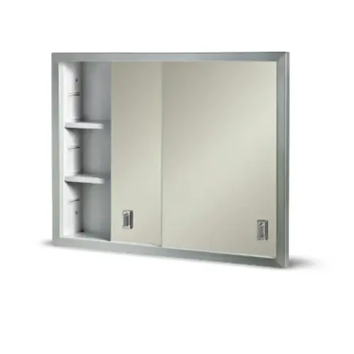 Recessed Medicine Cabinet Sliding Mirrored Doors 24" x 19" Recessed Medicine Cabinet Sliding Mirrored Doors 24" x 19"