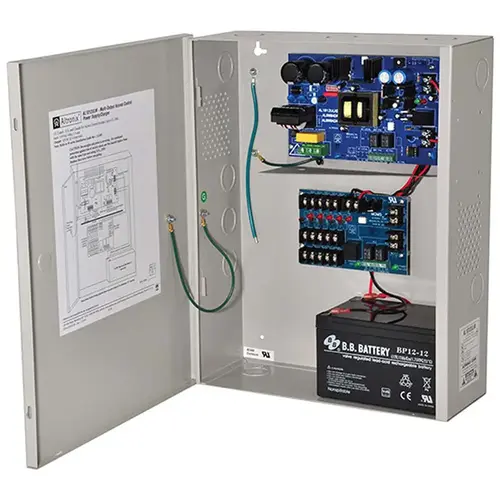 Power Supply/Access Power Controller, Input 115VAC 60Hz at 2.6A, 5 PTC Outputs, 12VDC at 10A, Grey Enclosure Power Supply/Access Power Controller, Input 115VAC 60Hz at 2.6A, 5 PTC Outputs, 12VDC at 10A, Grey Enclosure