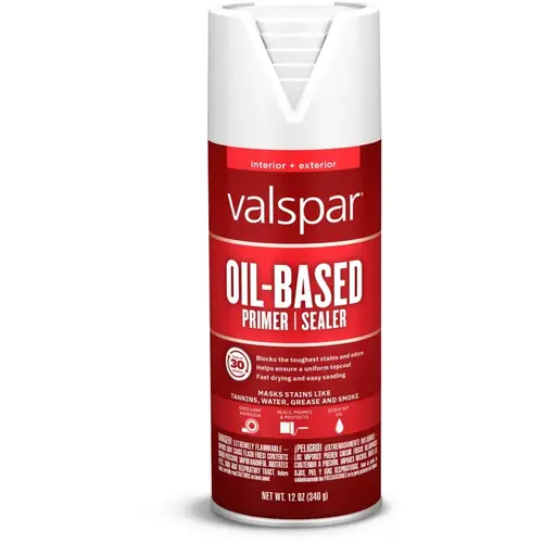 Valspar Oil-Based Aerosol Primer, White, 12-Oz Valspar Oil-Based Aerosol Primer, White, 12-Oz