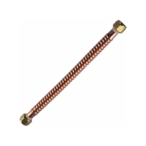 24" Copper Water Heater Connector 3/4" FIP X 3/4" FIP 24" Copper Water Heater Connector 3/4" FIP X 3/4" FIP