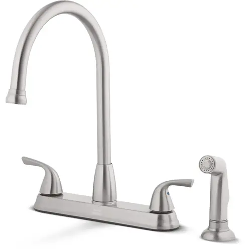 Project Source Everfield 2-Handle Kitchen Faucet, Stainless Steel Project Source Everfield 2-Handle Kitchen Faucet, Stainless Steel