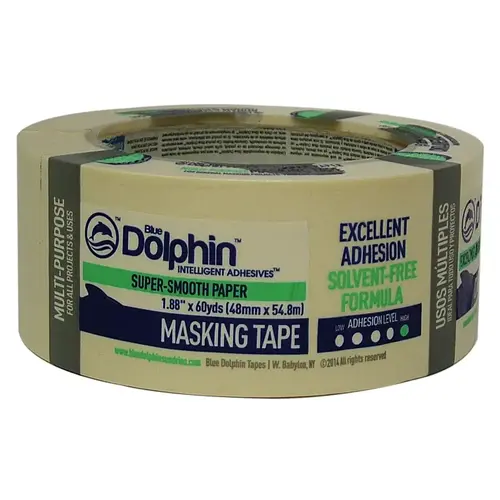 1" X 60YDS Multi-purpose Masking Tape, Solvent-Free Tape, 3 Day Clean & Easy Release 1" X 60YDS Multi-purpose Masking Tape, Solvent-Free Tape, 3 Day Clean & Easy Release