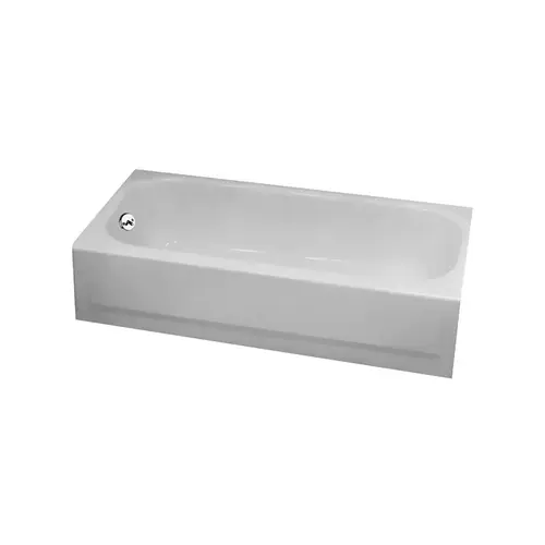 Briggs 5-Ft Steel Bathtub, Left-Hand Drain, White Briggs 5-Ft Steel Bathtub, Left-Hand Drain, White