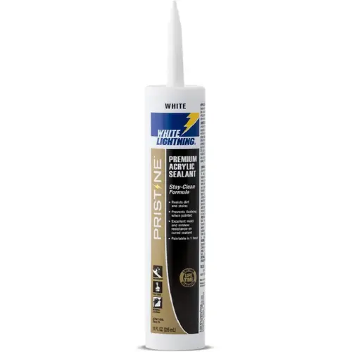 White Lightning Pristine 10-Oz Multiuse White Unsanded Paintable Latex Caulk White Lightning Pristine 10-Oz Multiuse White Unsanded Paintable Latex Caulk
