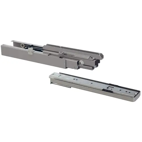 Dispensa Full Extension Runner, for Swing Pull-Out, Steel Material, Soft And Silent Version, 14-3/4" Upper Runner Length, Silver Finish Dispensa Full Extension Runner, for Swing Pull-Out, Steel Material, Soft And Silent Version, 14-3/4" Upper Runner Length, Silver Finish