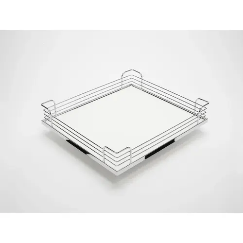 Arena Plus Classic Tray With Non-slip Effect, Melamine Material, 6-1/4" Width, 18-1/2" Depth, Chrome Finish Arena Plus Classic Tray With Non-slip Effect, Melamine Material, 6-1/4" Width, 18-1/2" Depth, Chrome Finish