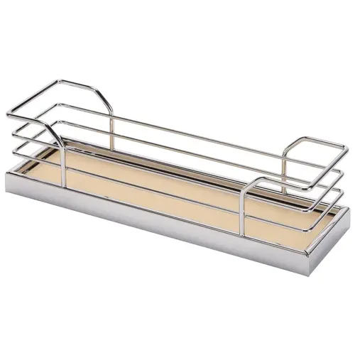 Spice Rack Tray Set, Arena Plus Style, 5" Width, 9-7/8" Depth, 2-3/4" Height, Maple And Chrome Finish Spice Rack Tray Set, Arena Plus Style, 5" Width, 9-7/8" Depth, 2-3/4" Height, Maple And Chrome Finish