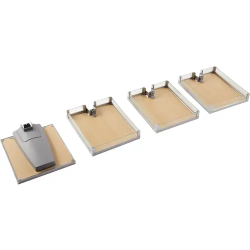 Lavido Tray Set, Arena Style, Melamine And Steel Material, 15-3/4" Width, 18-1/2" Depth, Small Size, White And Chrome Finish Lavido Tray Set, Arena Style, Melamine And Steel Material, 15-3/4" Width, 18-1/2" Depth, Small Size, White And Chrome Finish