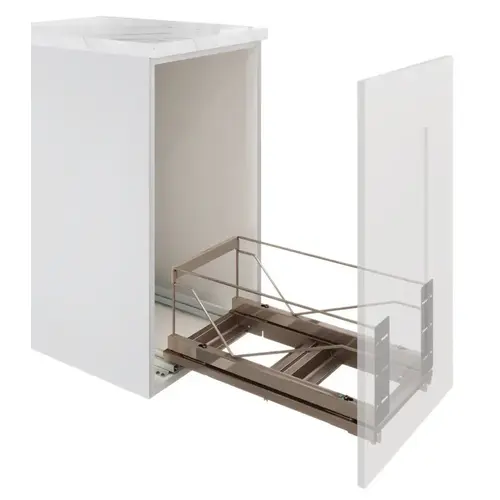 Waste Bin Pull Out Double Bin Bottom Mounted Frame Champagne Finish Waste Bin Pull Out Double Bin Bottom Mounted Frame Champagne Finish