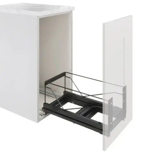 Waste Bin Pull Out Double Bin Bottom, 11-1/2" Width, Mounted Frame Anthracite Finish Waste Bin Pull Out Double Bin Bottom, 11-1/2" Width, Mounted Frame Anthracite Finish