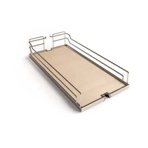 Dispensa Single Tray, Melamine shelf Material, 17" width, 17-1/2" Minimum Cabinet Opening Width, Maple And Champagne Finish Dispensa Single Tray, Melamine shelf Material, 17" width, 17-1/2" Minimum Cabinet Opening Width, Maple And Champagne Finish