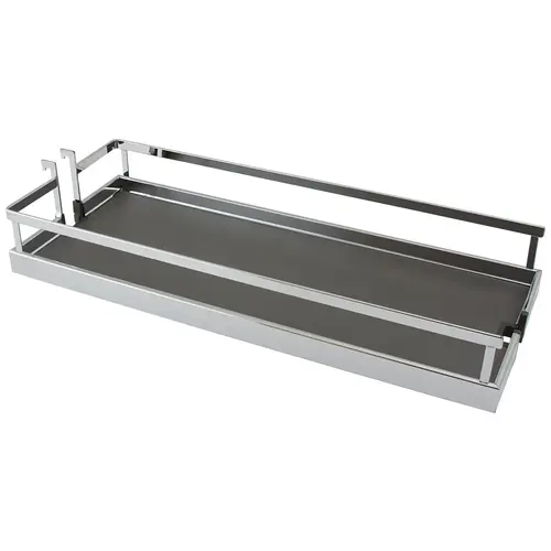 Dispensa Tray Set, Arena Style, Melamine Shelf Material, 20" Width, 20-1/2" Minimum Cabinet Opening Width, Anthracite And Chrome Finish Dispensa Tray Set, Arena Style, Melamine Shelf Material, 20" Width, 20-1/2" Minimum Cabinet Opening Width, Anthracite And Chrome Finish