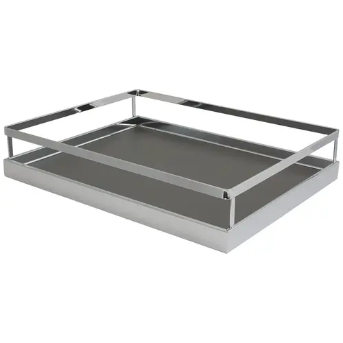 Tandem Back Frame Tray Set Shelf 16-1/2" Interior Clearance 14-7/8" Width Anthracite And Chrome Surround Finish Tandem Back Frame Tray Set Shelf 16-1/2" Interior Clearance 14-7/8" Width Anthracite And Chrome Surround Finish