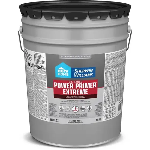 HGTV Home by Sherwin-Williams Oil-Based Wall and Ceiling All-Purpose Power Primer Extreme for Interior/Exterior, 5-Gallon HGTV Home by Sherwin-Williams Oil-Based Wall and Ceiling All-Purpose Power Primer Extreme for Interior/Exterior, 5-Gallon