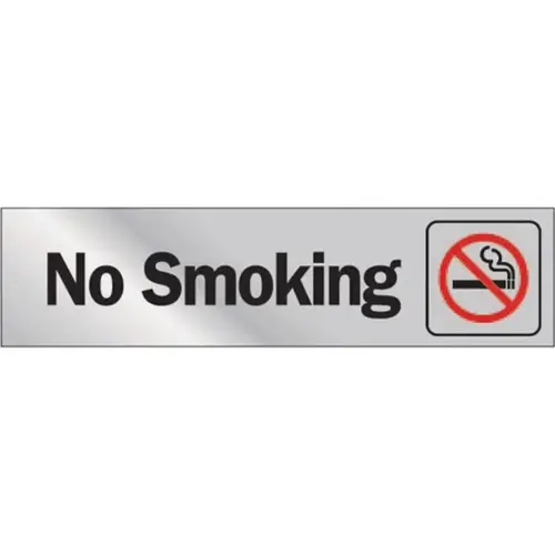 No Smoking Sign, Self-Stick, 8-1/2-in x 2-1/8-in No Smoking Sign, Self-Stick, 8-1/2-in x 2-1/8-in