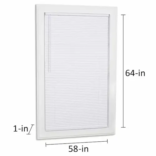 Project Source Cordless 1-in White Room Darkening Mini-Blind 58-in x 64-in Project Source Cordless 1-in White Room Darkening Mini-Blind 58-in x 64-in