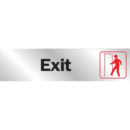 Aluminum Exit Sign, Self-Stick, 8-1/2-in x 2-1/8-in Aluminum Exit Sign, Self-Stick, 8-1/2-in x 2-1/8-in