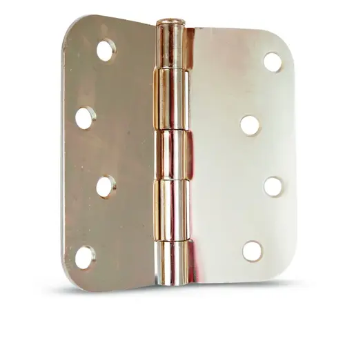 Door Hinge 5/8" Radius Corner 4" Polished Brass Door Hinge 5/8" Radius Corner 4" Polished Brass