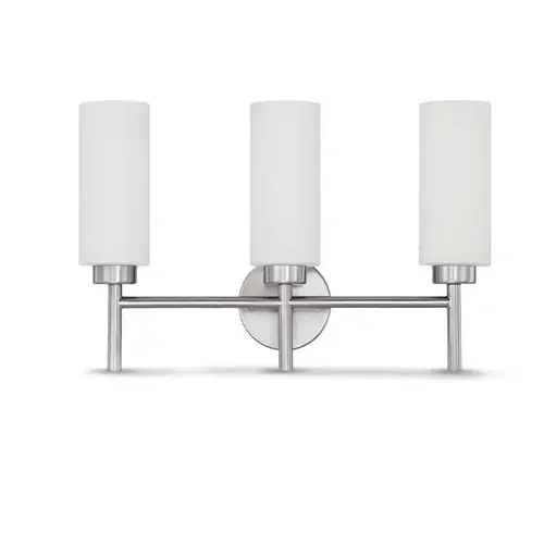 Rossington 3-Light Bright Satin Nickel Vanity Fixture Rossington 3-Light Bright Satin Nickel Vanity Fixture