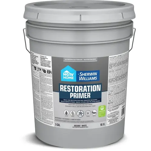 HGTV Home by Sherwin-Williams Restoration Primer, White, 5-Gallon HGTV Home by Sherwin-Williams Restoration Primer, White, 5-Gallon